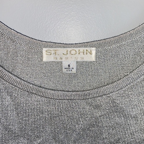 St. John Basics Silver Shimmer Tank SZ S - Picture 2 of 4